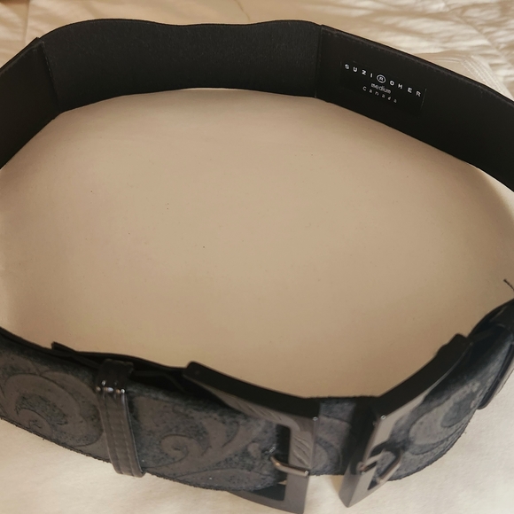 Suzi Rohet Black Double Buckle Belt - Picture 3 of 6